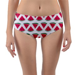 Illustration Watermelon Fruit-food Melon Reversible Mid-waist Bikini Bottoms by Sapixe