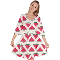 Illustration Watermelon Fruit-food Melon Velour Kimono Dress by Sapixe