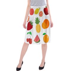 Fruits Cartoon Midi Beach Skirt by Sapixe