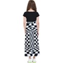 Black And White Chess Checkered Spatial 3d Kids  Flared Maxi Skirt View2