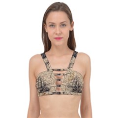 Ship Map Navigation Vintage Cage Up Bikini Top by Sapixe