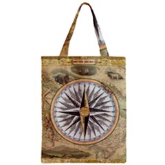 Map Vintage Nautical Collage Zipper Classic Tote Bag by Sapixe