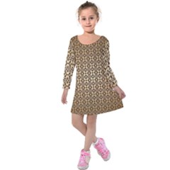 Background-chevron Chocolate Kids  Long Sleeve Velvet Dress by nateshop