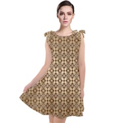 Background-chevron Chocolate Tie Up Tunic Dress by nateshop