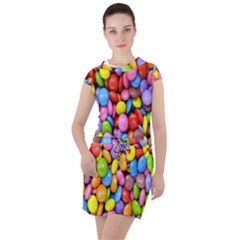 Candy Drawstring Hooded Dress by nateshop