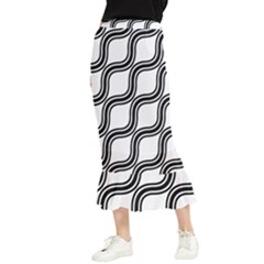 Diagonal-black White Maxi Fishtail Chiffon Skirt by nateshop
