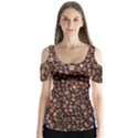 Coffee Beans Food Texture Butterfly Sleeve Cutout Tee  View1