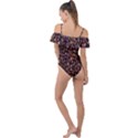 Coffee Beans Food Texture Frill Detail One Piece Swimsuit View2