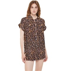Coffee Beans Food Texture Chiffon Lounge Set by artworkshop