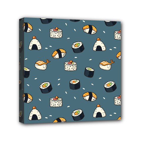 Sushi Pattern Mini Canvas 6  X 6  (stretched) by Jancukart