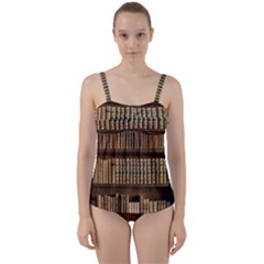 Books Bookcase Old Books Historical Twist Front Tankini Set by Amaryn4rt