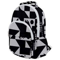 Abstract Art Artistic Artwork Rounded Multi Pocket Backpack