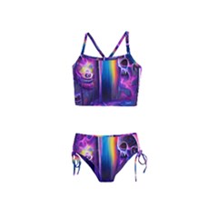 Purple Drawing Digital Art Girls  Tankini Swimsuit by Amaryn4rt