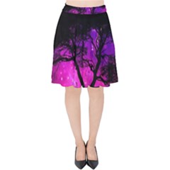 Tree Men Space Universe Surreal Velvet High Waist Skirt by Amaryn4rt