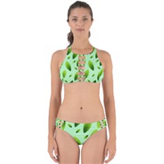 Background Pattern Leaves Nature Perfectly Cut Out Bikini Set by Amaryn4rt