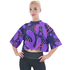 Abstract Background Shapes Banner Mock Neck Tee by Amaryn4rt