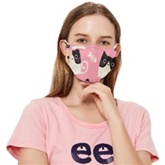 Cat Pattern Backgroundpet Fitted Cloth Face Mask (adult) by Amaryn4rt