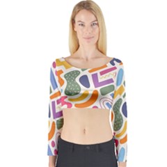 Abstract Pattern Background Long Sleeve Crop Top by Amaryn4rt