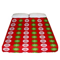 Festive Pattern Christmas Holiday Fitted Sheet (queen Size) by Amaryn4rt