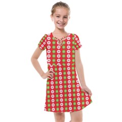 Festive Pattern Christmas Holiday Kids  Cross Web Dress by Amaryn4rt