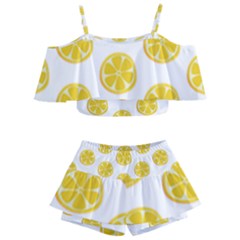 Fruit Food Juicy Organic Yellow Kids  Off Shoulder Skirt Bikini by Wegoenart