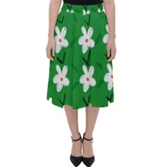 Flowers Art Pattern Floral Classic Midi Skirt by artworkshop