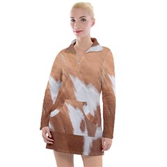 Horse Coat Animal Equine Women s Long Sleeve Casual Dress by artworkshop