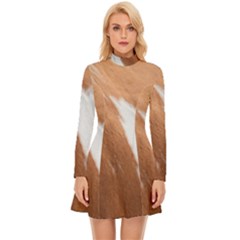 Horse Coat Animal Equine Long Sleeve Velour Longline Dress by artworkshop