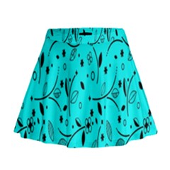 Flower Texture Textile Mini Flare Skirt by artworkshop