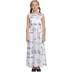 Math Formula Pattern Kids  Satin Sleeveless Maxi Dress by Wegoenart