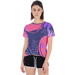 Illustration Abstract Background Shape Open Back Sport Tee by Wegoenart