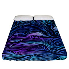 Illustration Abstract Waves Background Texture Fitted Sheet (queen Size) by Wegoenart