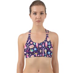 Cute-seamless-pattern-with-colorful-sweets-cakes-lollipops Back Web Sports Bra by Wegoenart
