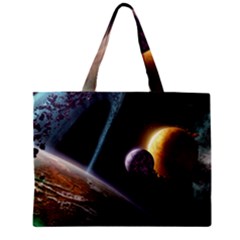 Planets In Space Zipper Mini Tote Bag by Sapixe