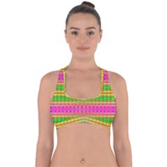 Peace And Love Cross Back Hipster Bikini Top  by Thespacecampers