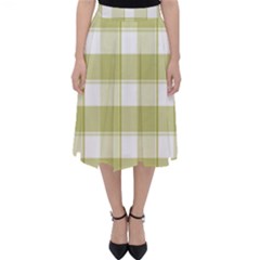 Green Tea - White And Green Plaids Classic Midi Skirt by ConteMonfrey