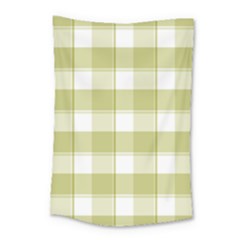 Green Tea - White And Green Plaids Small Tapestry by ConteMonfrey