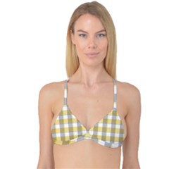 Grey Yellow Plaids Reversible Tri Bikini Top by ConteMonfrey