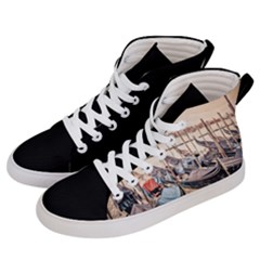 Black Several Boats - Colorful Italy  Women s Hi-top Skate Sneakers by ConteMonfrey