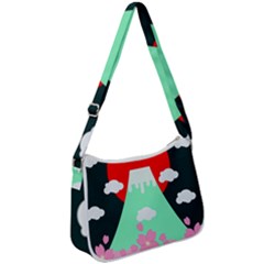 Mount Fuji Japan Landscape Volcano Zip Up Shoulder Bag by Wegoenart