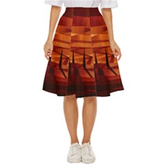 Illustration Golden Tuscany Brown Orange Classic Short Skirt by Wegoenart