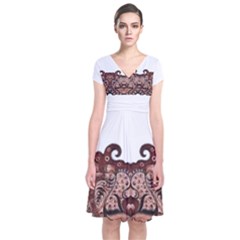 Im Fourth Dimension Colour 29 Short Sleeve Front Wrap Dress by imanmulyana