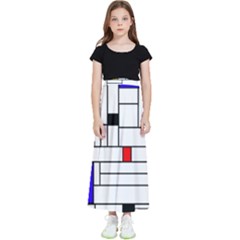 Illustration Geometric Abstract Plates Mosaic Kids  Flared Maxi Skirt by Wegoenart