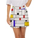 Illustration Geometric Abstract Plates Mosaic Mini Front Wrap Skirt View1