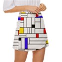 Illustration Geometric Abstract Plates Mosaic Mini Front Wrap Skirt View3