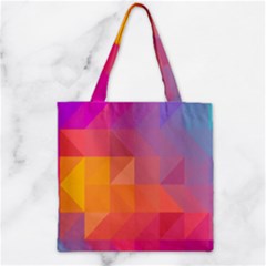 Illustration Geometric Pattern Design Graphic Zipper Grocery Tote Bag by Wegoenart
