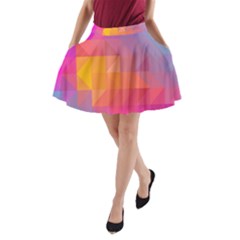 Illustration Geometric Pattern Design Graphic A-line Pocket Skirt by Wegoenart