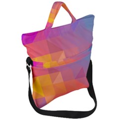 Illustration Geometric Pattern Design Graphic Fold Over Handle Tote Bag by Wegoenart