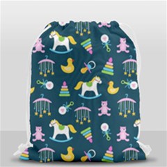 Cute Babies Toys Seamless Pattern Drawstring Bag (small) by Vaneshart