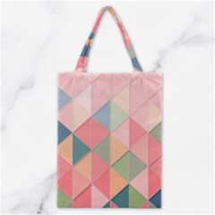 Illustration Pink Background Geometric Triangle Classic Tote Bag by Wegoenart